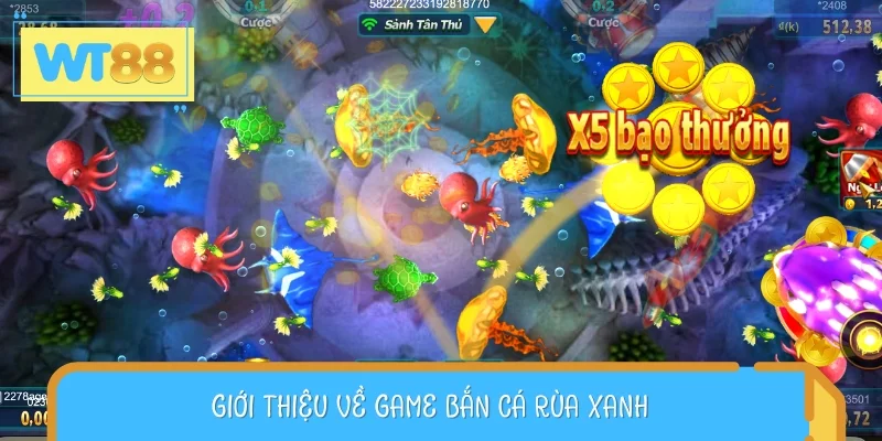 Bắn cá rùa xanh đang nổi như cồn trên nền tảng