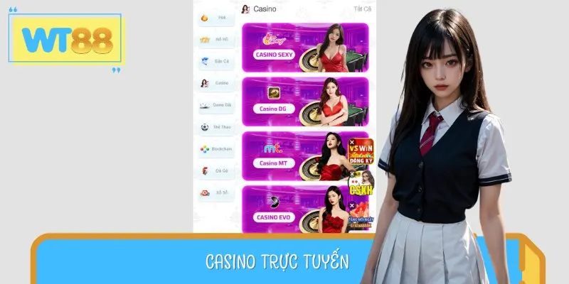 Sảnh Casino của WT88 luôn là điểm hẹn lý tưởng bởi các dealer xinh đẹp