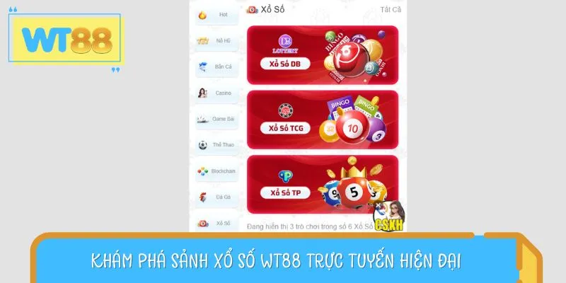 Khám phá sảnh xổ số WT88 trực tuyến hiện đại